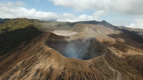 Active Volcano with a Crater