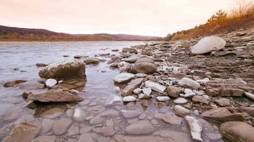 Wild Mountain River Close Up Abundant Clear Stream