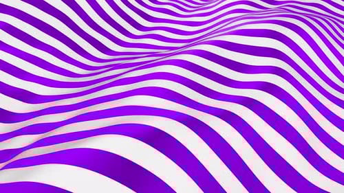 Abstract Waving Purple and White Stripes Background Loop