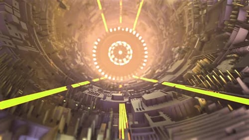 Futuristic Sci-Fi Technology Tunnel Light Intro
