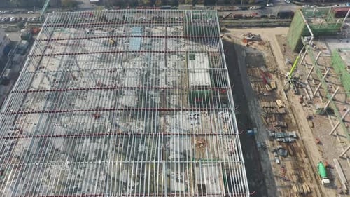 Construction site in city