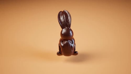 Adorable chocolate rabbit falls apart to multicolour sweet eggs.