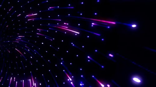 Fast Motion Neon Light Streaks Tunnel Animation