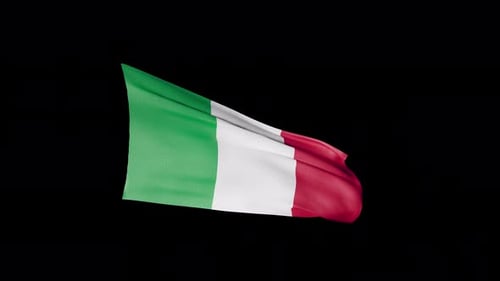 Realistic Waving Italian Flag Animation
