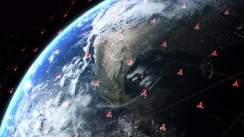 Global Technology Network Connecting Across Earth