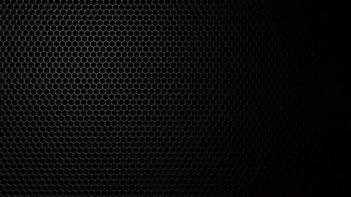 Dark Metal Grill with Hexagon Pattern Texture