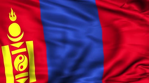 Realistic Waving Mongolia National Flag Animation