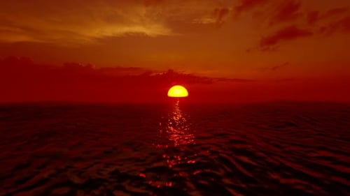 Red Sunset at Sea