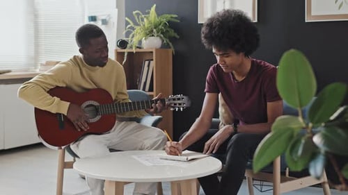Guitar Music and Songwriting Collaboration at Home