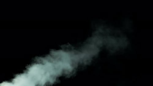White Vapor Rising on Black Background