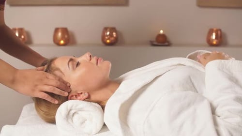 Scalp Massage. Anti-stress Facial Massage.