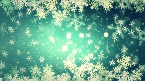 Festive Snowflakes Background with Sparkling Lights Animation