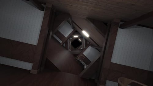 Endless long corridor in a form of surreal tunnel