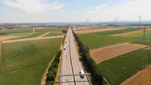 Windkraftanlagen Energie Nature Road Highway
