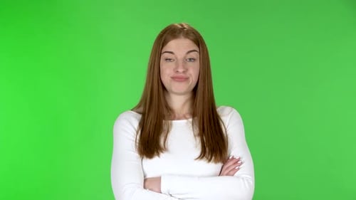 Woman Rolling Eyes on a Green Screen