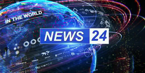 Dynamic News Broadcast Package with Digital Globe Graphics