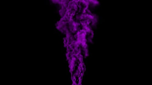 Rising Purple Smoke Stream with Fluid Motion Effect
