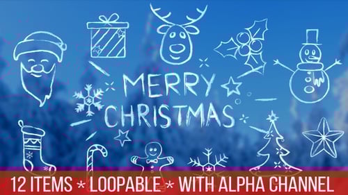 Chalk Sketch Christmas Doodles Pack