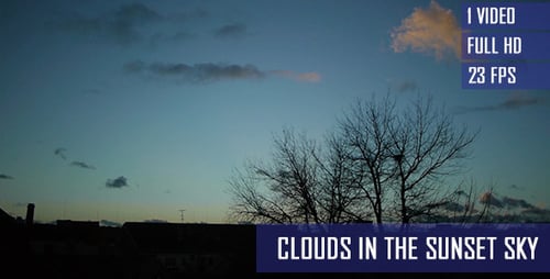 Moving Clouds In The Sunset Sky