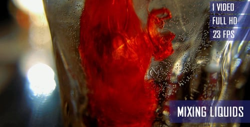 Close Up Drink with Ice and Red Liquid