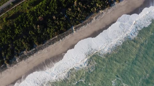 Vertical aerial ocean and coast