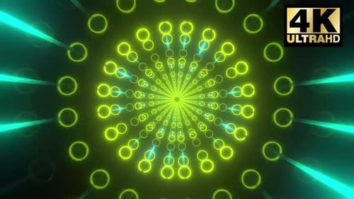 Neon Circle Vj Pack 4k