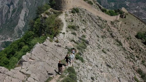 Mountain Landscape and Old Ruined Tower