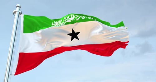 Somaliland Flag Waving Loop 4 K