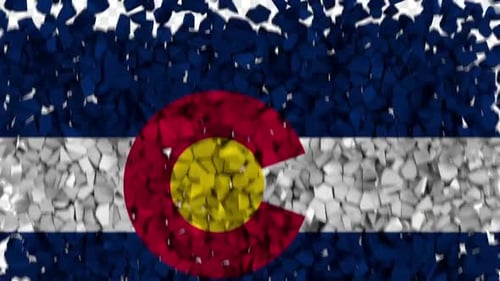 Colorado Flag Shattering and Reconstruction Animation