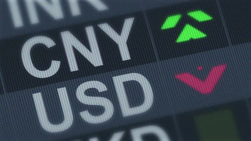 Digital Currency Exchange Rate Display with Up Down Arrows