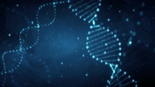 Digital DNA Double Helix with Binary Code Rotation Loop