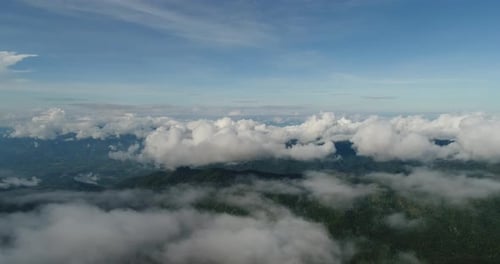 Aerial View flying over mountain in Thailand