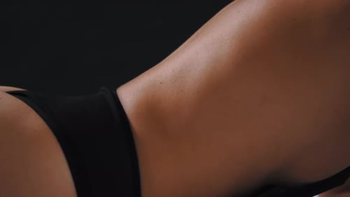 Beautiful Back of an Attractive Woman in Black Panties