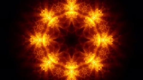 Fire Kaleidoscope Background Loop 4K 02