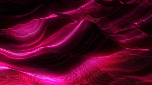Dynamic Abstract Pink Glowing Digital Grid Waves Background