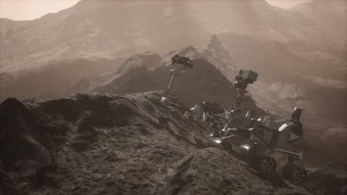 Realistic 3D Animation of a Rover Exploring a Rocky Alien Planet