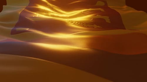 Golden Glowing Waving Flag Animation Background