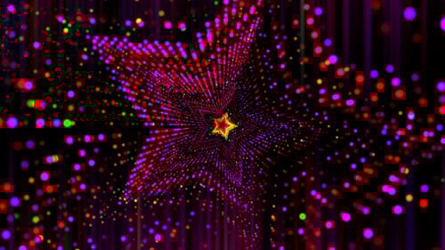 Vibrant Abstract Star Shaped Light Tunnel Background Animation