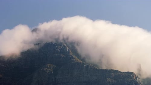 Clouds Rolling Over the Tip of Table Mountain