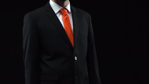 Man in Suit Taps Invisible Touchscreen