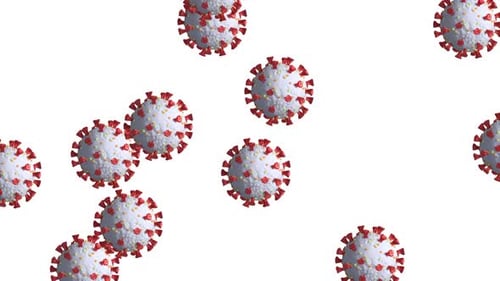 3D Scientific Animation of Floating Coronavirus Particles