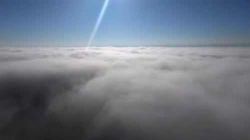 Aerial View Above Layer of Clouds