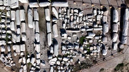 Luftbild der Ruinen einer antiken Stadt