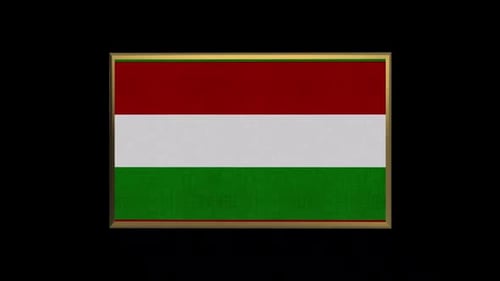 Hungary Flag 3D Spinning on Black Background Animation