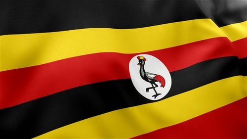 Realistic Waving Flag of Uganda Seamless Loop