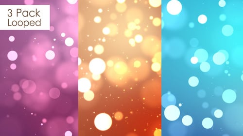 Animated Looping Bokeh Lights Background with Sparkling Particles