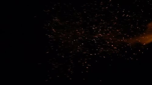Flying Embers On Black