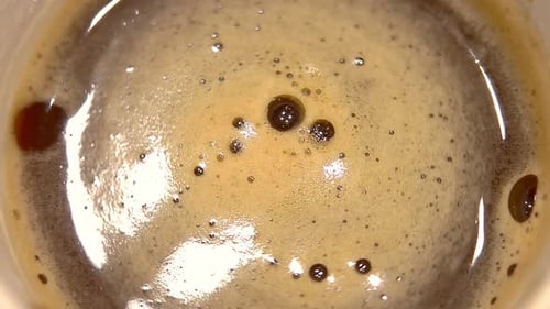 Close-up Overhead Shot of Coffee Bubbling