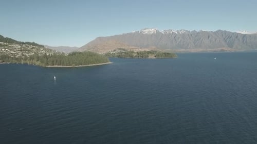 Vista aérea de Queenstown en Nueva Zelanda