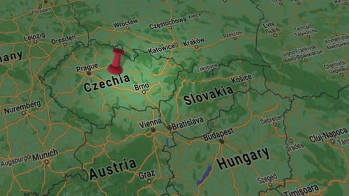 República Tcheca no mapa 4K